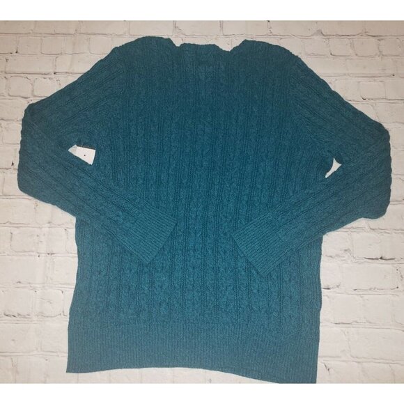 Womens St Johns Bay Size PXXL Cable Kint V-Neck Sweater - Picture 2 of 6